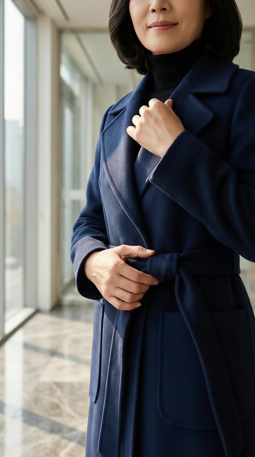 MM立领双袋双面手工羊绒大衣 商品图1