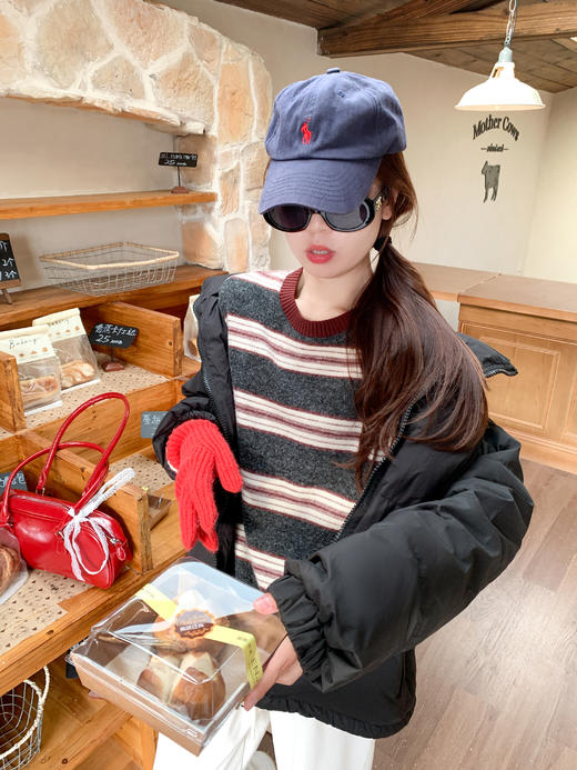 <曾小咸推荐>2.20现货秒杀 ！微信超特价！2色磨毛撞色条纹T恤 日常149.99 立减80 秒杀69.99！！ 商品图11