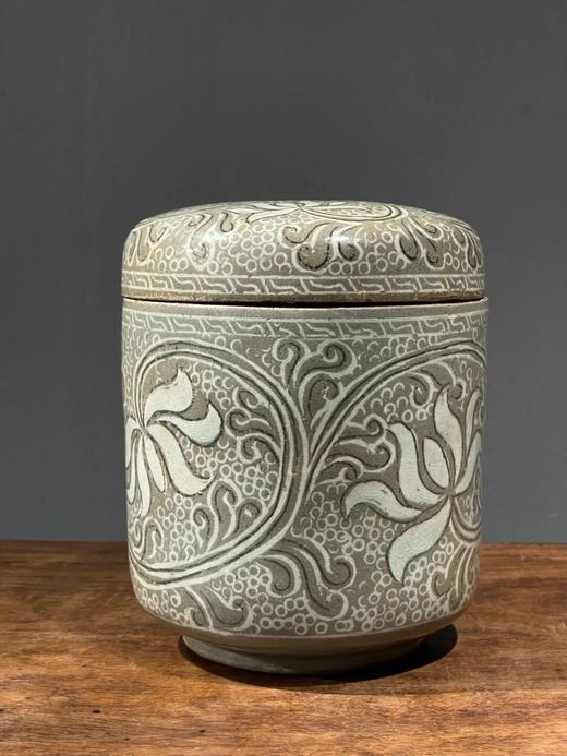 象嵌青瓷缠枝莲花纹筒形盖罐，顺丰包邮 商品图7