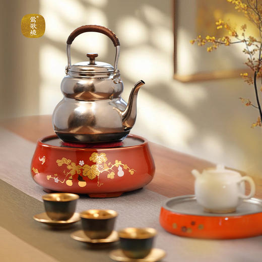 【莺歌烧旗舰店】朱地葫芦纹福禄礼赠套装 商品图5