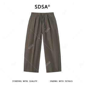 SDSA男装2026新款高贵轻奢韩版简约纯色松紧休闲裤百搭直筒裤子
