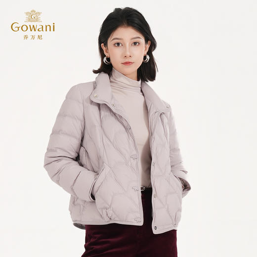 【鹅绒】乔万尼90%白鹅绒女绗缝简约通勤立领设计羽绒服ED4T866 商品图2