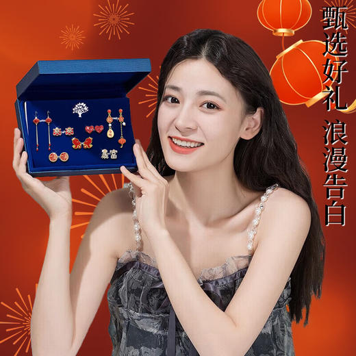 春节不打烊【节日送礼❗️精美礼盒装】S925银针耳钉一周耳环套装高级感流苏耳饰新年情人节礼物送女生。jd 商品图2