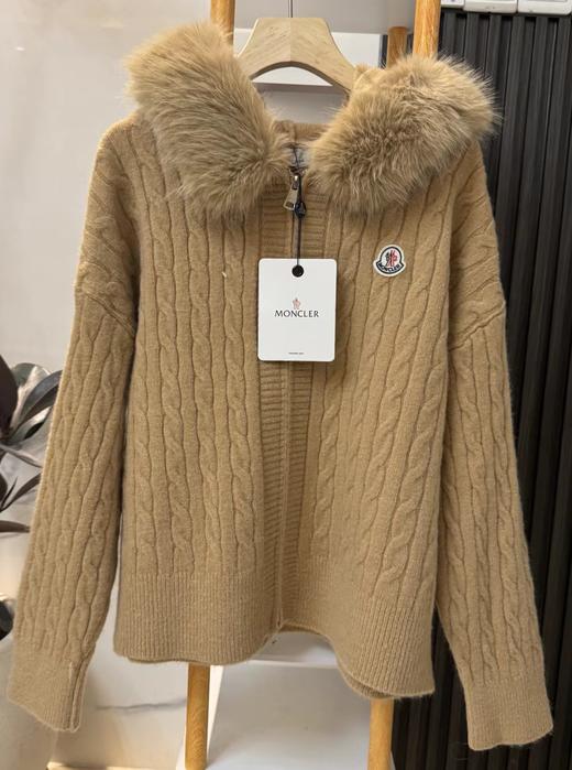 F020541绞花毛领刺绣拉链针织毛衣外套开衫 商品图13