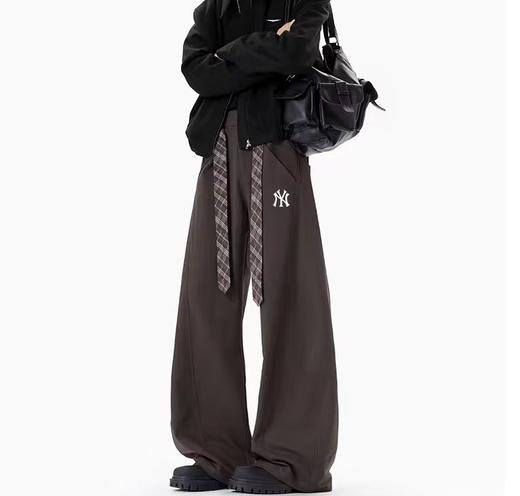 F020533时尚腰带西裤弯刀裤高质量百搭长裤情侣款 商品图1