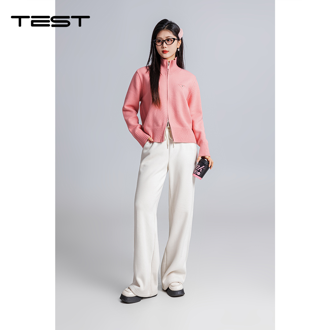 春上新软糯亲肤高领拉链多色开衫2261008