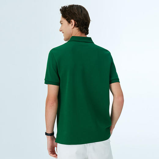 德鲨米白色短袖POLO衫男夏季新款棉质休闲上衣刺绣翻领T恤 商品图4