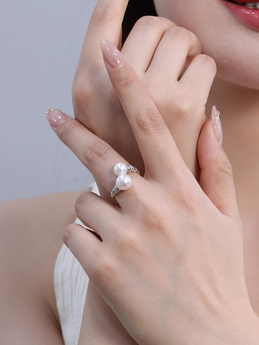 【挚友限定】双珠-s925银海水珍珠戒指 商品图1
