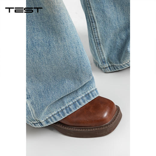 春上新慵懒时髦高腰显瘦显腿长阔腿牛仔裤3261004 商品图3