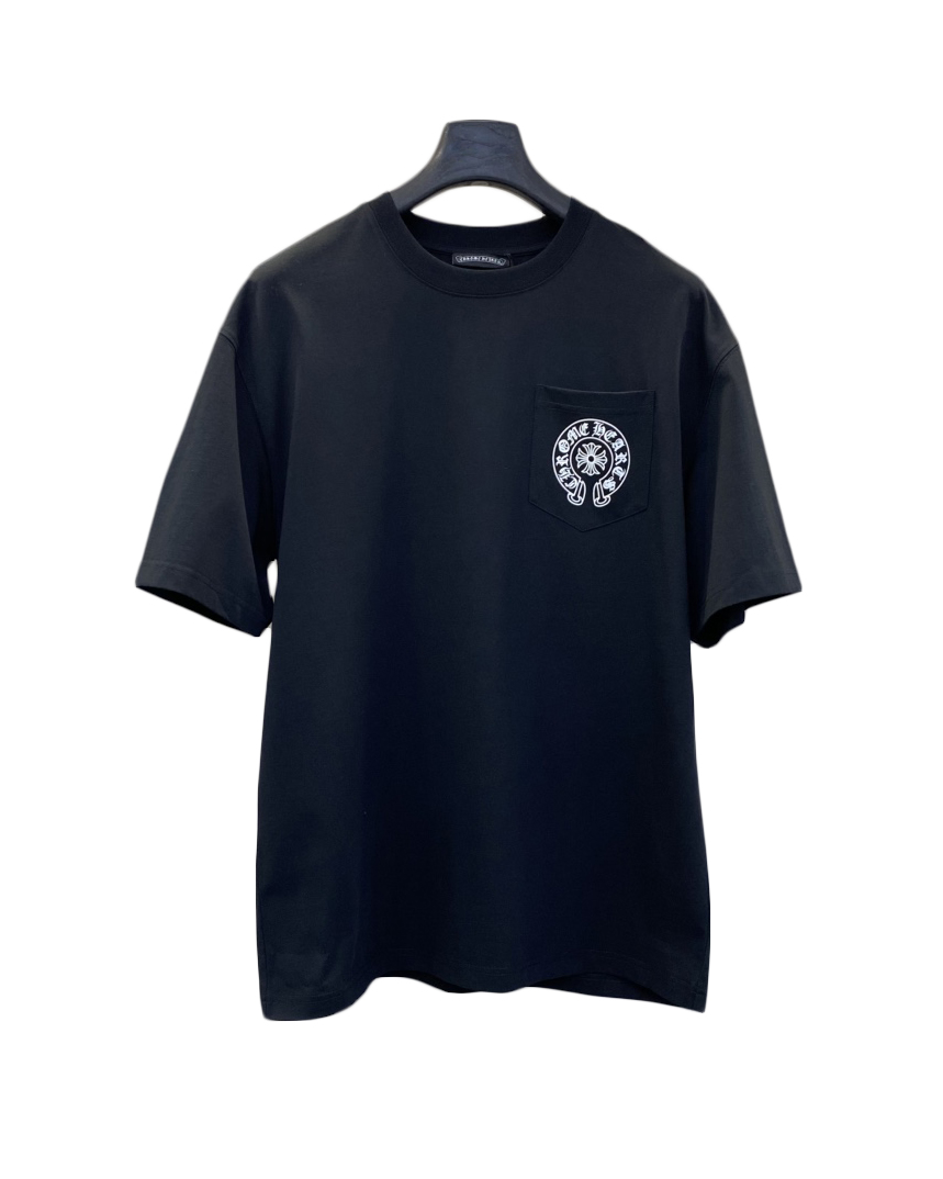 中性款口袋印花短袖T恤he009