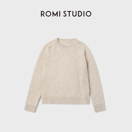ROMI STUDIO“简约老钱”山羊绒+绵羊毛5针套头毛织上衣RWCWSG6952 商品图2
