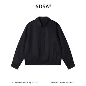 SDSA男装2026新款高贵轻奢潮流休闲纯色翻领夹克外套百搭老钱风