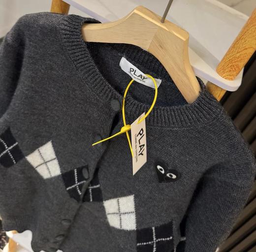 F020545复古减龄学院风圆领格纹针织开衫毛衣 商品图8