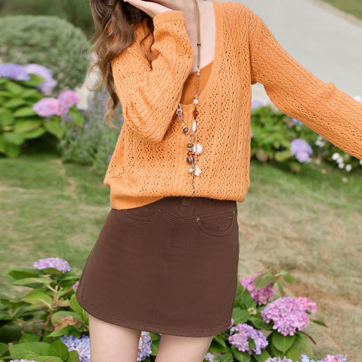 【100棉】三彩独醒2026春季新款牛仔裙修身收腰半身裙直筒短裙F 商品图2