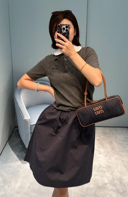 女款可拆卸花边领短袖针织衫hu017 商品图3