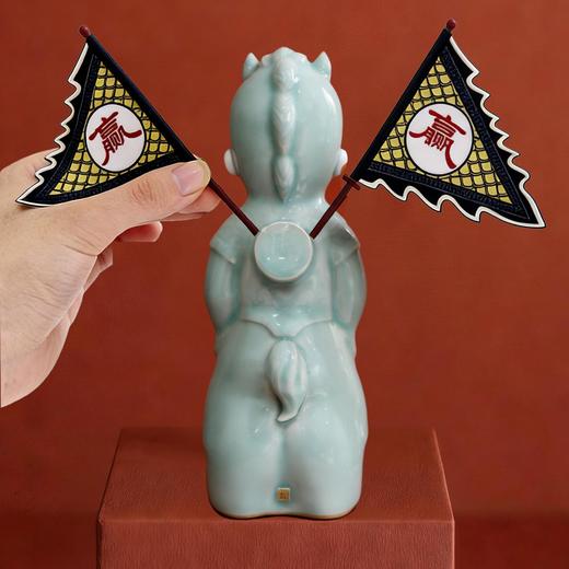 【旗开得胜】青瓷马公仔非遗传承手工马年生肖摆件 开业贺礼乔迁礼品 家居茶室装饰 商品图1