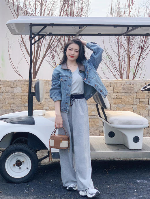 【百图lulu定制】【香港牛仔外套】皮质衣领  新疆长绒棉 复古磨白水洗牛仔外套 商品图5