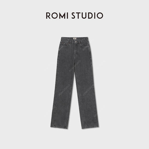 ROMI STUDIO复古高腰简约时尚休闲修身百搭直筒牛仔裤RWCSX82001 商品图0