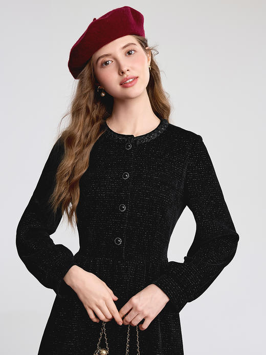 【百图lulu定制】【星光小黑裙】高级感 小香风  收腰  赫本连衣裙 商品图3