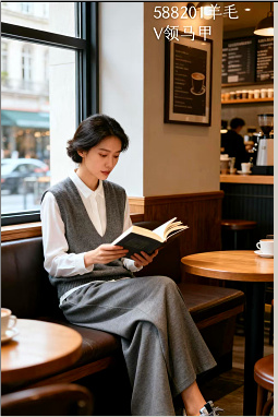 588201春款上新 羊毛V领马甲