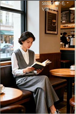 588201春款上新 羊毛V领马甲 商品图0