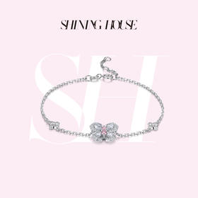 FLY·永恒之环系列 ShiningHouse[培育] 18k金钻石手链 粉钻圆钻形人工真钻人造钻石K金手链时尚钻石手链【此商品不支持7天无理由退货退款】预计3日发货