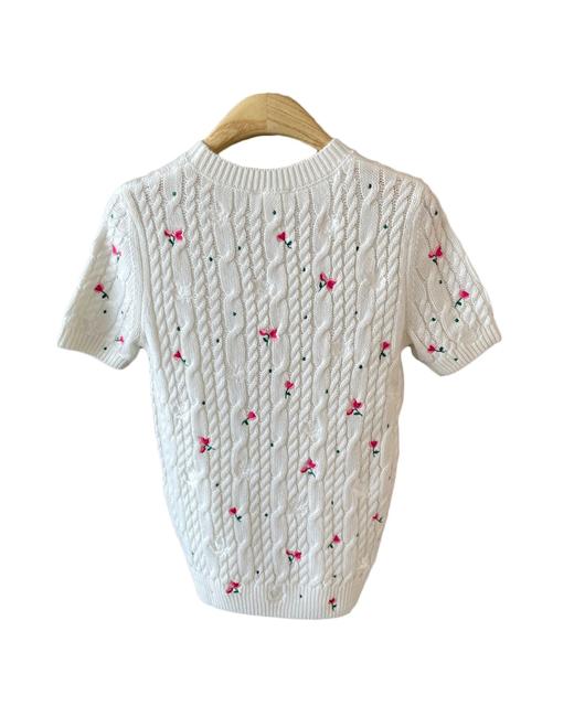 女款刺绣短袖针织衫ba010 商品图1