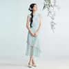 三彩2026春季新款新中式连衣裙假两件拼接立体花朵长裙M 商品缩略图3