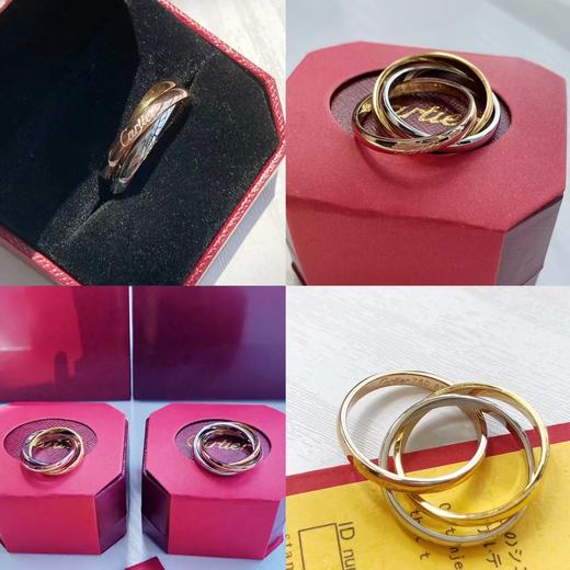 F020522三环三色戒指金色玫瑰金银色三色戒指 商品图8