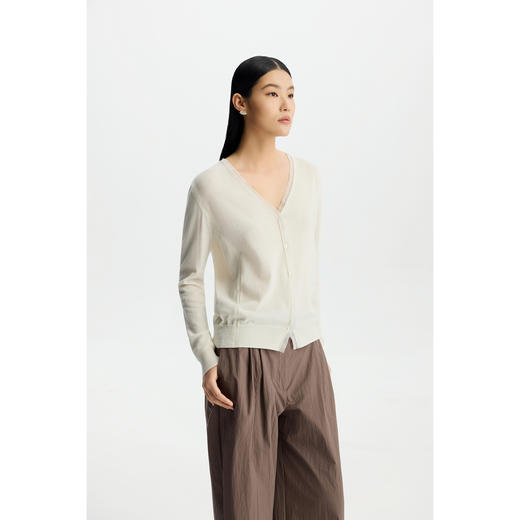 商场同款PURE TOUCH女装26春夏新款v领针织开衫对襟蕾丝宽松外搭 商品图6