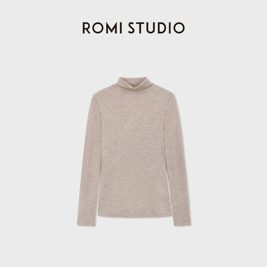 ROMI STUDIO丝光羊毛山羊绒桑蚕丝混纺高领打底上衣 RWCAS06192 商品图1