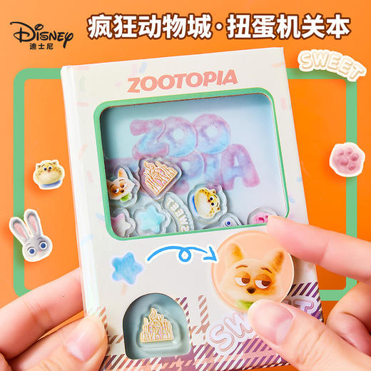 【开学季好物❗️有趣实用好玩】迪士尼卡通扭蛋机笔记本疯狂动物城解压彩页机关本可爱手帐本B7。jd 商品图1