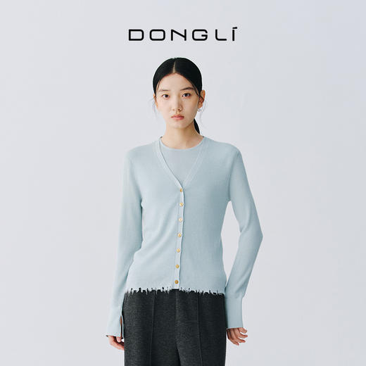 东黎 • 我不被驯化 华尔街 山羊绒女士V领长袖开衫 5018 商品图1