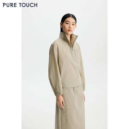 商场同款PURE TOUCH女装26春新款短外套立领半拉链休闲上衣机能风 商品图0