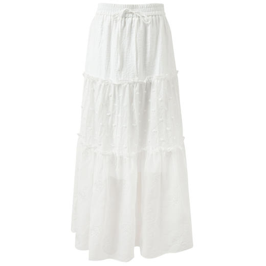 三彩2026春季新款高腰小白裙半身裙大摆A字裙仙女长裙宽松度假M 商品图4