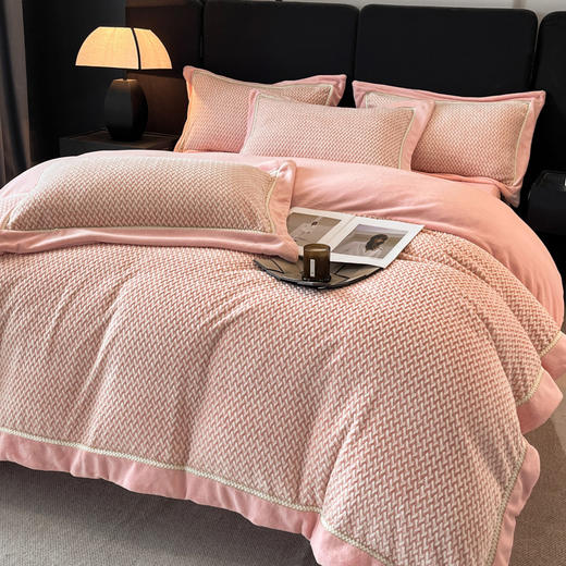 【清仓189元起】【一套约9斤重】轻奢高档230g提花锦丝绒拼角织带四件套【不支持退换货】 商品图4