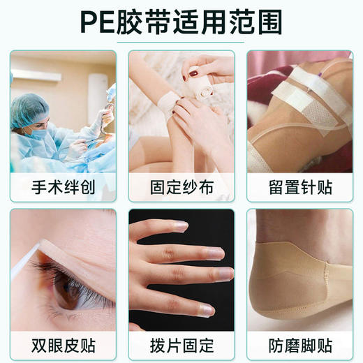 【官方正品】云南白药泰邦医用胶带胶布透明防水透气可手撕压敏胶带卷防过敏高粘PE打孔型1.25cm*910cm 商品图4