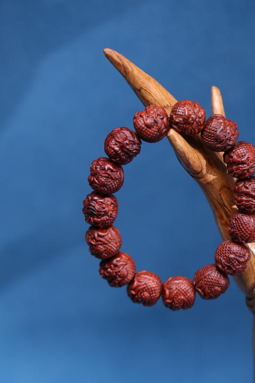 迷罗元和堂 | 紫檀麒麟满工单圈手串 全雕刻拆房老料 珠径约1.5【器悟雅玩】 商品图1