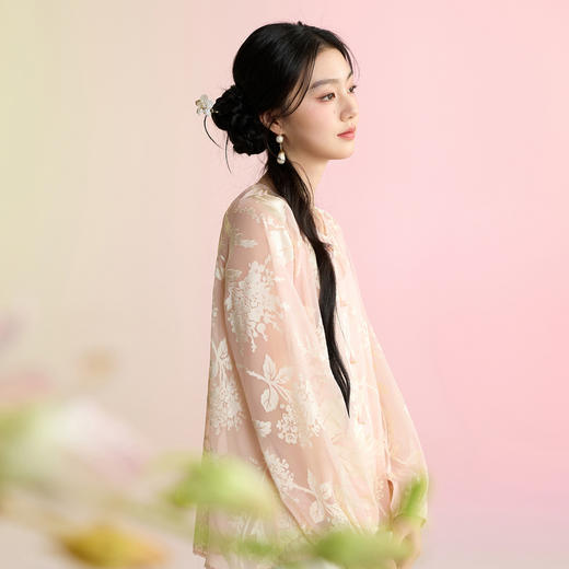 三彩【繁花似锦】2026春季新款新中式小衫圆领插肩袖宽松C 商品图3