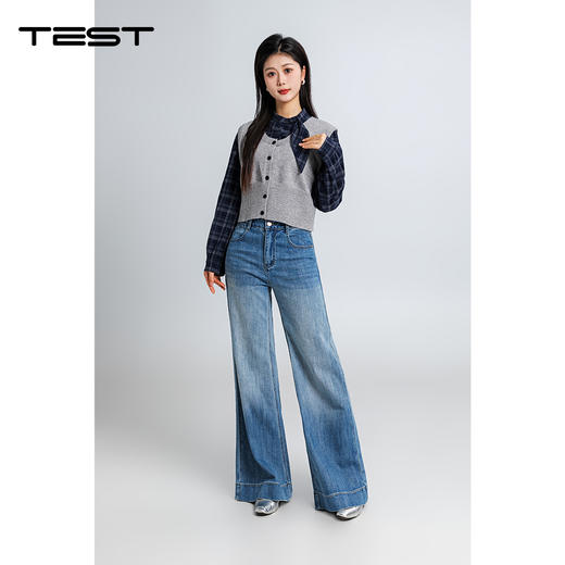 春上新时尚显瘦显高微喇轻阔牛仔裤3261005 商品图3