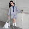 女童春秋卫衣套装中大童女孩秋季学院风秋装上衣休闲百褶裙两件套 商品缩略图3