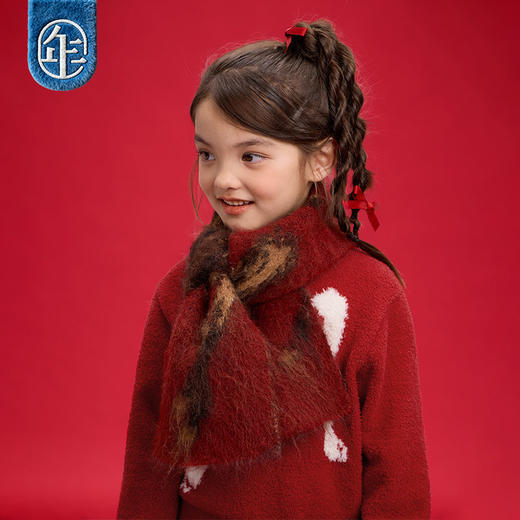 【大展鸿图流苏围巾】徐悲鸿联名年衣童装亲子款围巾 商品图3