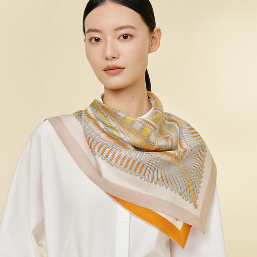 万事利双面印花中方巾-穹结 商品图1