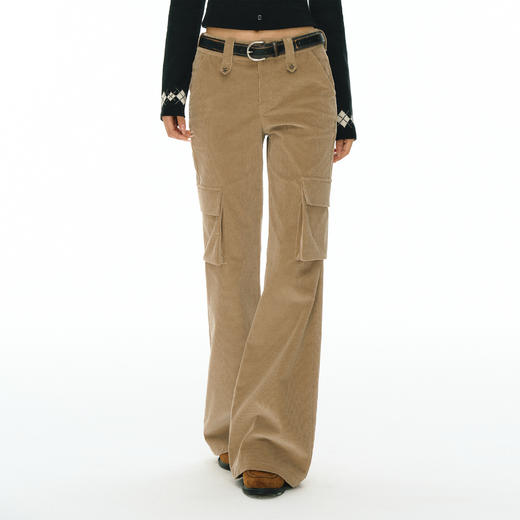 Ariseism 美式复古设计感卡其色休闲裤女春季新款工装长裤 商品图1