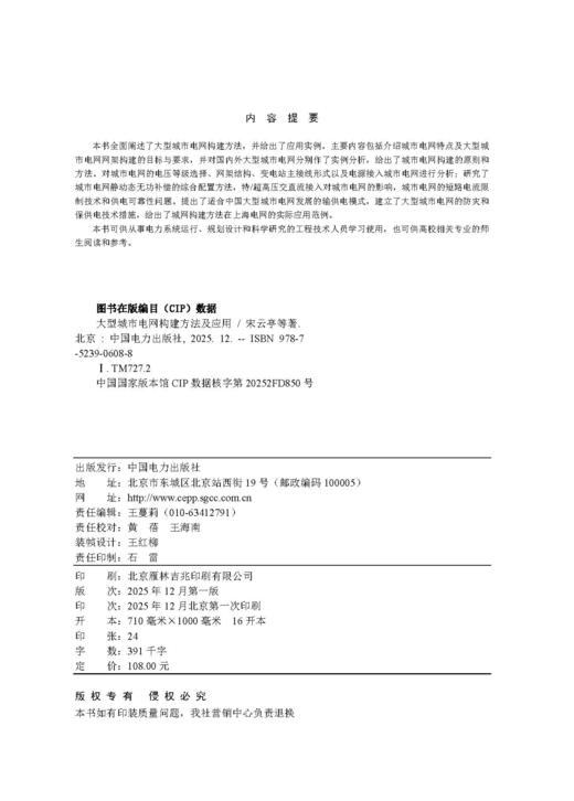 大型城市电网构建方法及应用 商品图1