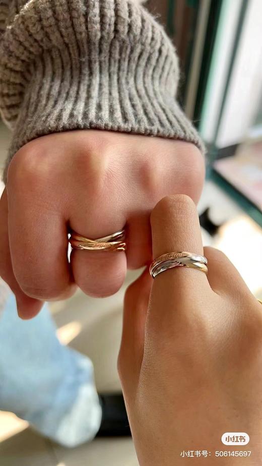 F020522三环三色戒指金色玫瑰金银色三色戒指 商品图5