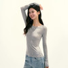Ariseism 美式复古基础修身长袖T恤女春季新款修身上衣 商品缩略图0
