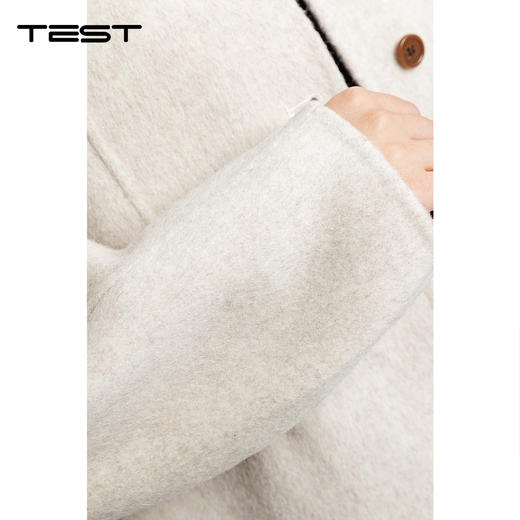 温柔慵懒随性燕麦色羊毛呢短外套2261036 商品图3