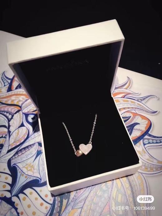 F020527两心相悦925纯银心心相印心形项链 商品图6