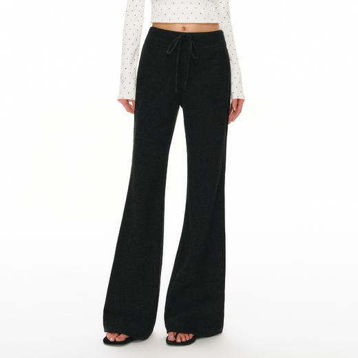 Ariseism 美式复古炭灰色修身阔腿加绒运动裤女春季新款长裤子 商品图2